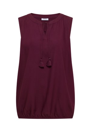 Cecil, BLOUSE TOP WITH SPLIT NECK AND TIES - Blouse - sweet grape red
