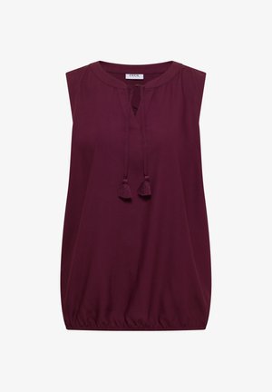 Cecil, BLOUSE TOP WITH SPLIT NECK AND TIES - Blouse - sweet grape red