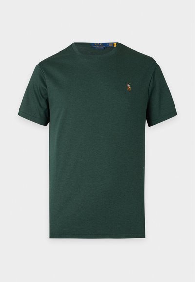 Σκούρο πράσινο κοντομάνικο T-shirt Polo Ralph Lauren με μικρό κεντημένο λογότυπο παίκτη πόλο στο αριστερό στήθος.