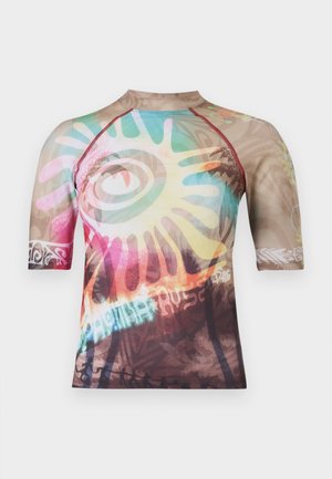 SHORT SLEEVE RASH GUARD - Camiseta estampada - acid brown