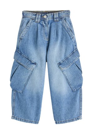 Next REGULAR FIT - CARGO BARREL JEANS - Straight leg jeans - mid blue denim