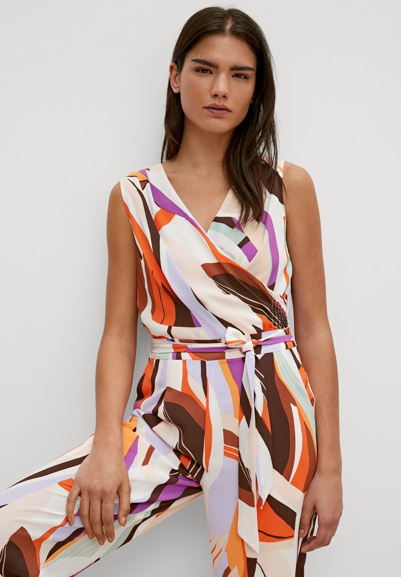 Damen Kleider | comma CRÊPESTRUKTUR Jumpsuit brown aop/dunkelbraun - LL38766 Damen Kleider | comma CRÊPESTRUKTUR Jumpsuit brown aop/dunkelbraun - LL38766