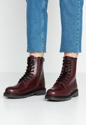 Bottines à lacets - dark red