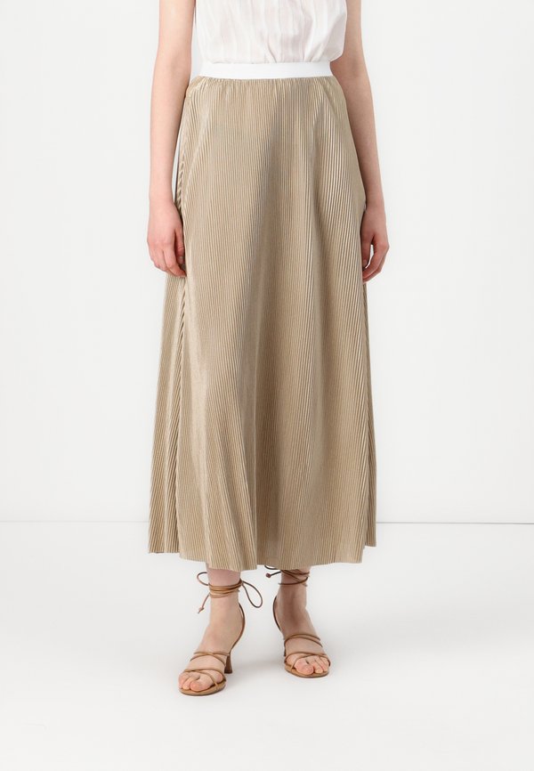 ONLCLAUDIA PLISSE LONG SKIRT - Maxi skirt - antique gold