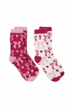 FatFace, 2 PAIRS FLUFFY BOW SOCKS - Socks - ivory