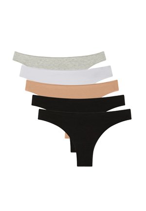 BRASILIANA  TINTA UNITA 5 PACK  - Perizoma - 2x Black, 1x White, 1x Light Grey, 1x Nude