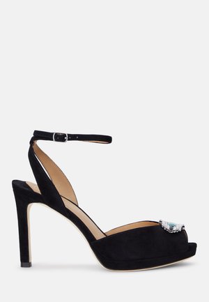 KYLA EMBELLISHED SUEDE SANDAL - Sandale cu toc - black