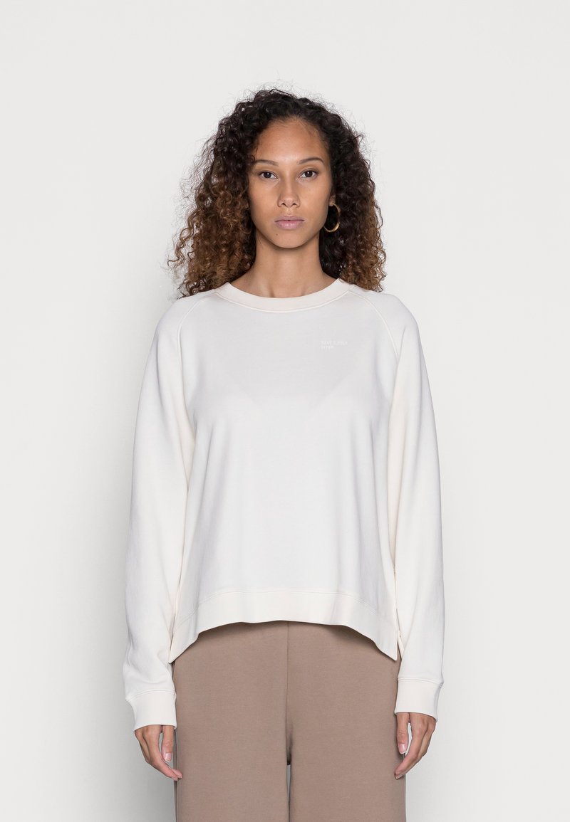 Marc O'Polo DENIM RAGLAN LONGSLEEVE SLITS AT SIDESEAM - Camisola - pistachio shell
