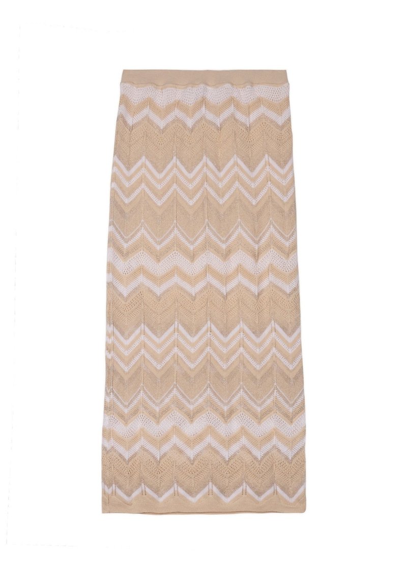 Damen Jeansröcke | AN'GE ZICKZACK-MUSTERBleistiftrockbeige - IK90470 Damen Jeansröcke | AN'GE ZICKZACK-MUSTERBleistiftrockbeige - IK90470