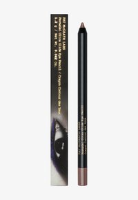 Matita per occhi marrone in un packaging nero con testo in metallo dorato. La matita presenta una punta affilata e una finitura liscia e satinata.