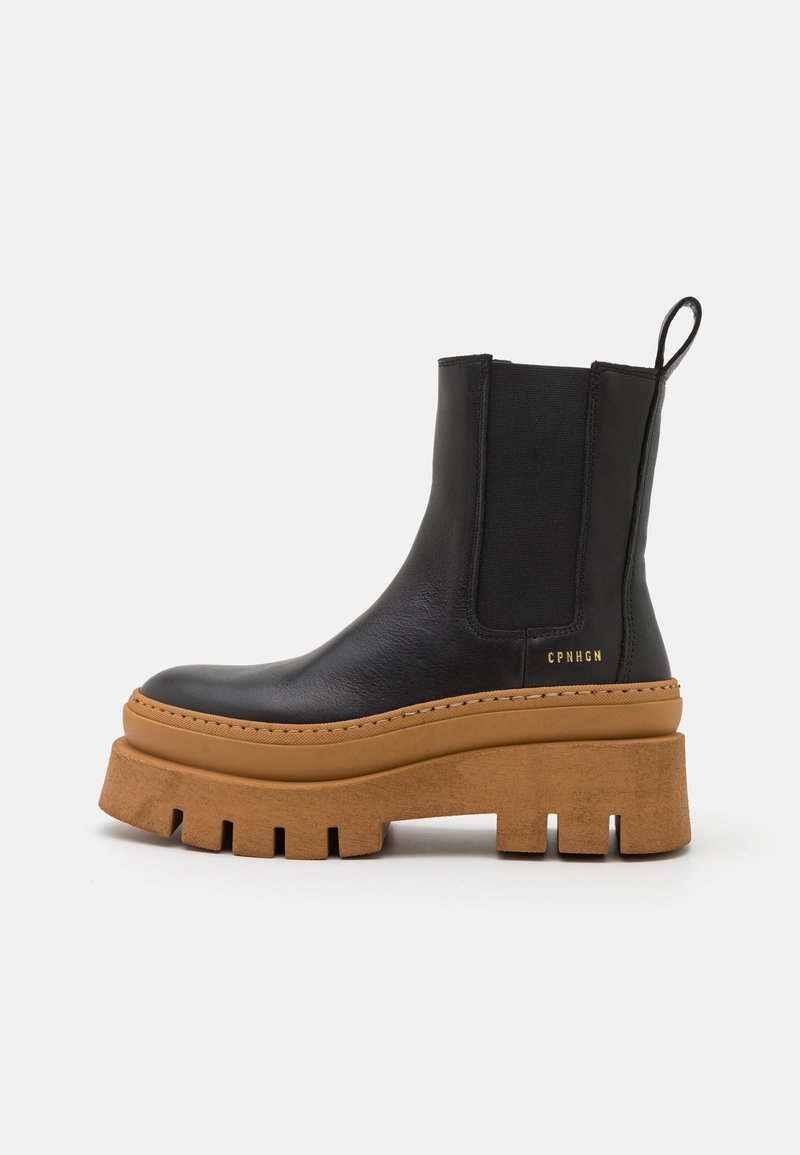 Copenhagen CPH686 - Plateaustiefelette - black/cognac/schwarz  