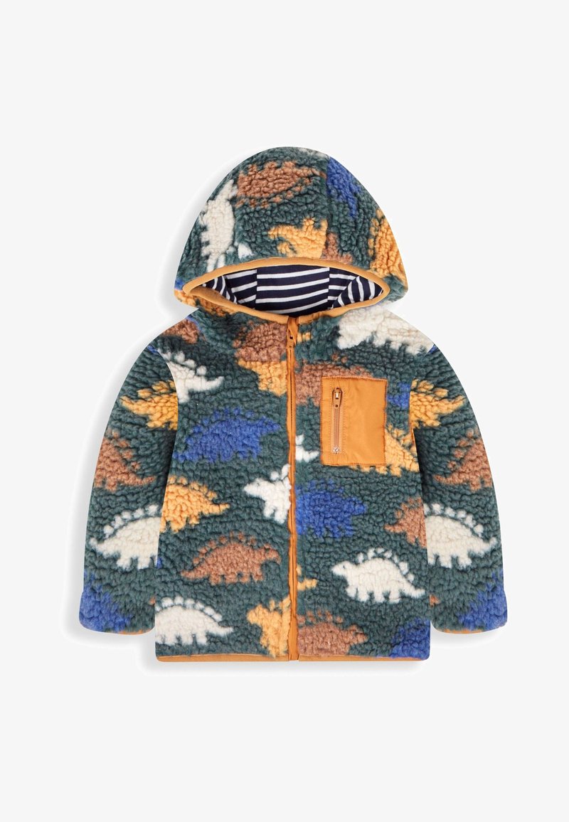 JoJo Maman Bébé BORG HOOD - Polárdzseki - khaki green stegosaurus