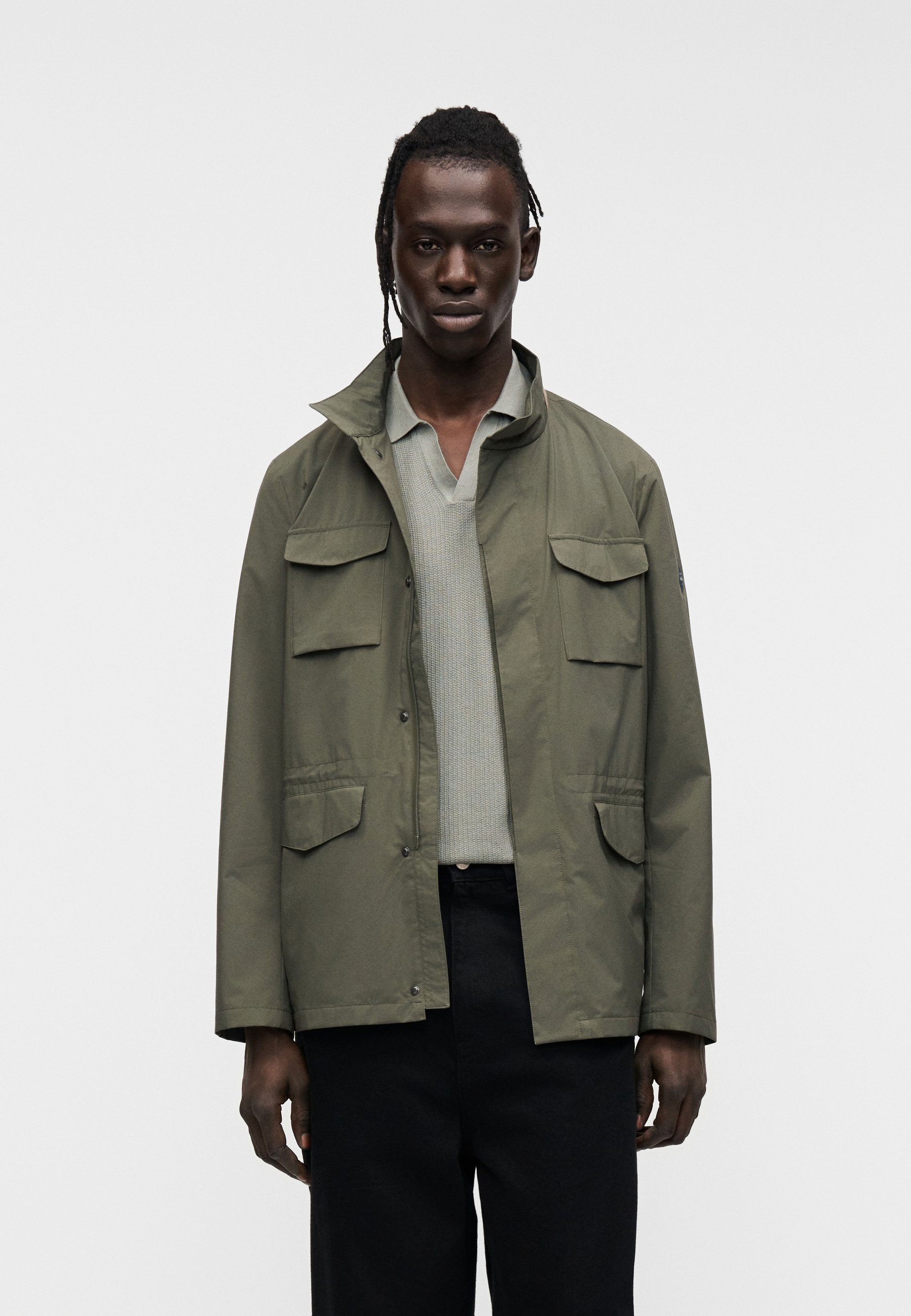 Hackett London Leather jacket - forest night green/dark green