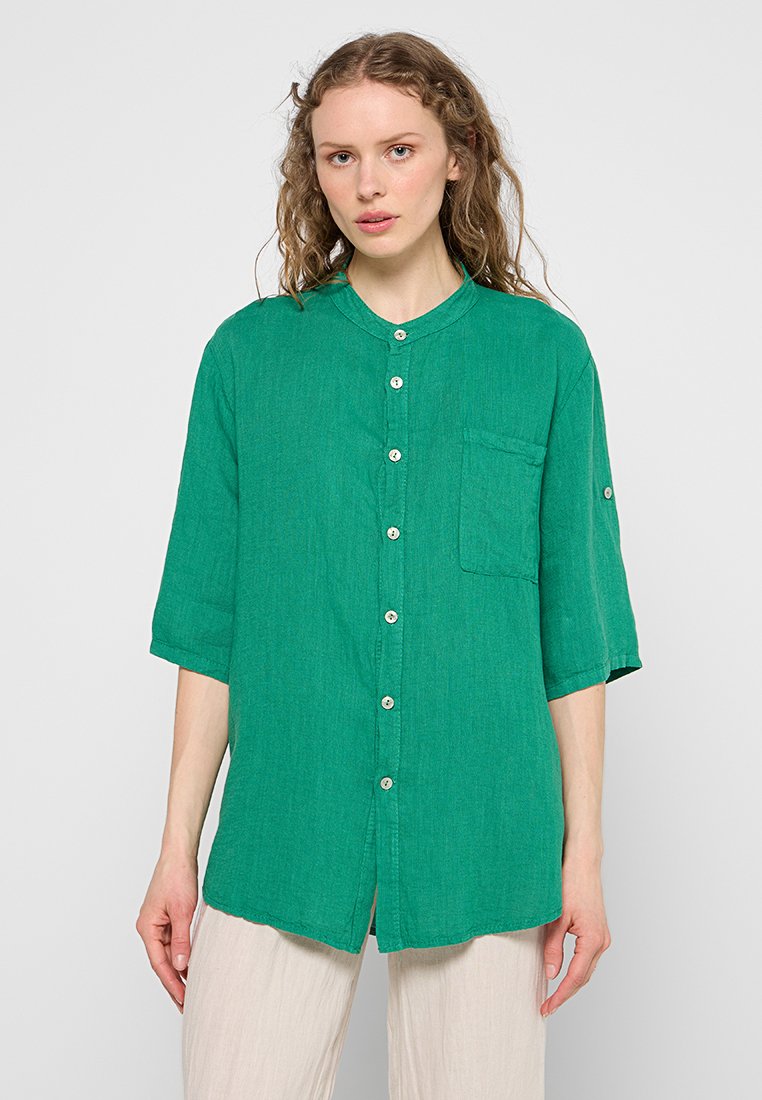 Le Monde du Lin Overhemdblouse groen
