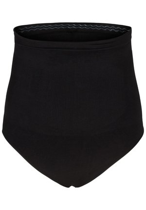 Slip neri a vita alta con texture a coste, fascia elastica liscia e design senza cuciture, che offrono una copertura totale e una silhouette elegante.
