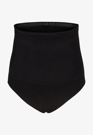 Slip neri a vita alta con texture a coste, fascia elastica liscia e design senza cuciture, che offrono una copertura totale e una silhouette elegante.