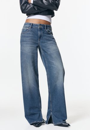 WITH SPLITS - Blugi drepți - dark-blue denim