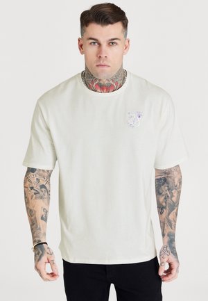 FLORAL EMBROIDERY TEE - T-shirt basic - off white