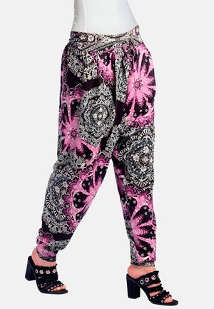 Koroshi PRINTED SUPER BAGGY  - Nohavice -  black