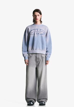 Bershka MEGA BAGGY  - Loose Jeans - mottled dark grey