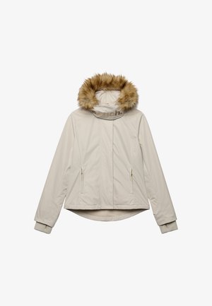 Bench, BENCH X SUPERDRY & CO BENCH FAUX FUR HOODED WINDCHEATER JACKET - Light jacket - moonbeam dune