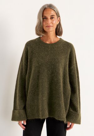 Pullover - dark green melange