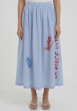 Oui MAXIROCK - A-lijn rok - light blue white