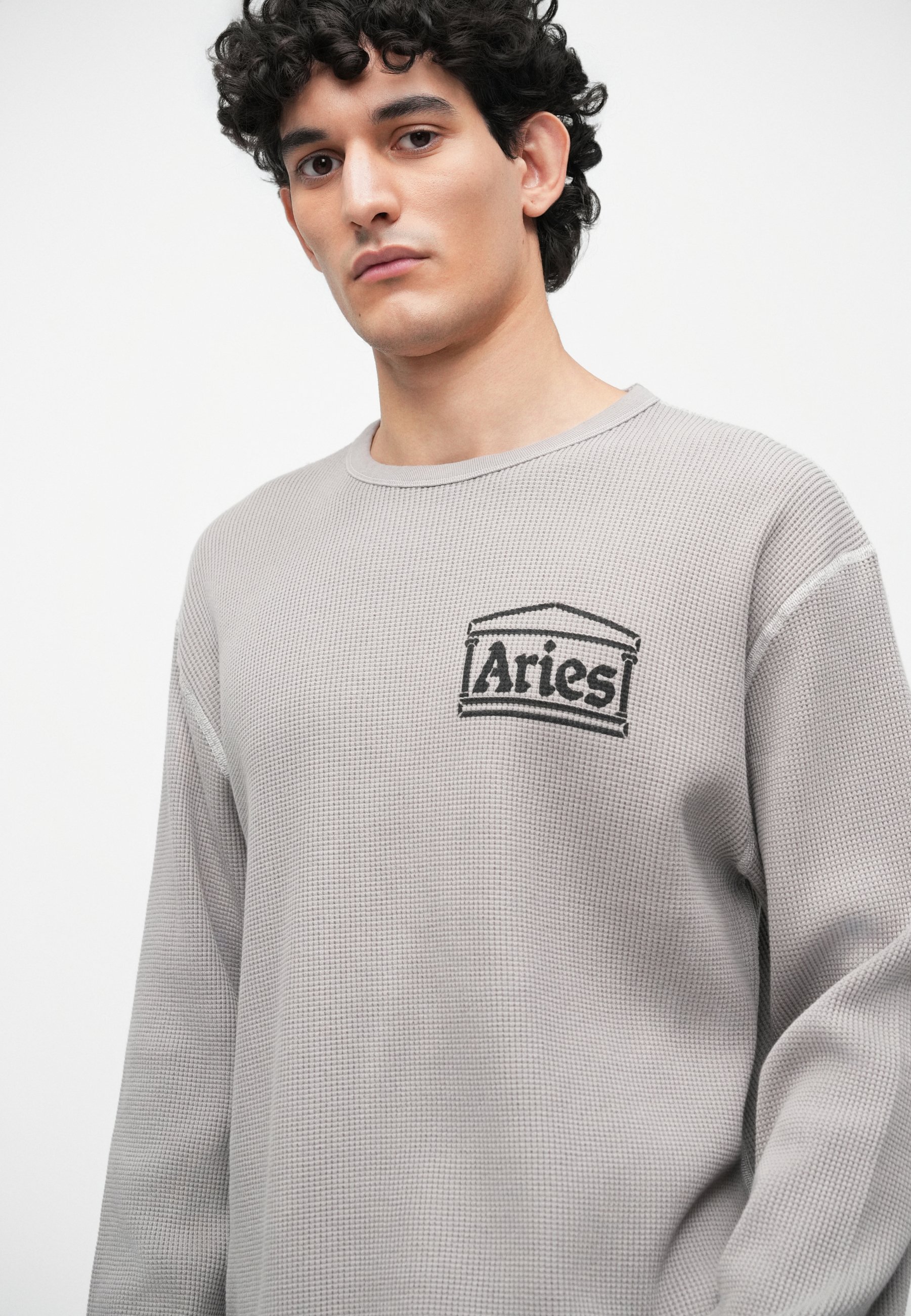 Aries REVERSIBLE TEMPLE WAFFLE UNISEX - Long sleeved top - grey
