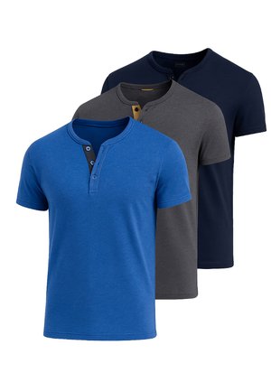 SET OF 3  - T-Shirt basic - navy graphite blue