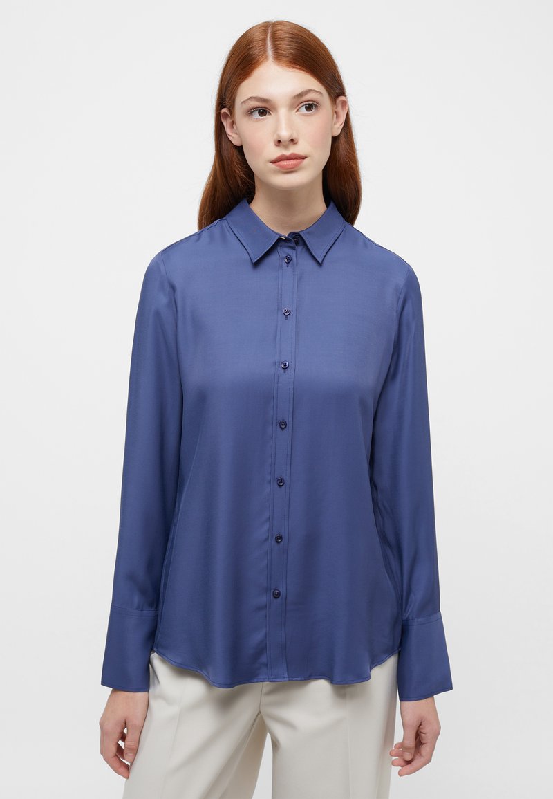 Eterna VISCOSE SHIRT - REGULAR FIT - Button-down blouse - indigo