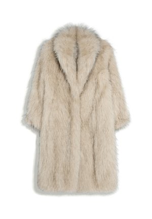 Bershka, LONG FAUX FUR COAT - Manteau d'hiver - beige