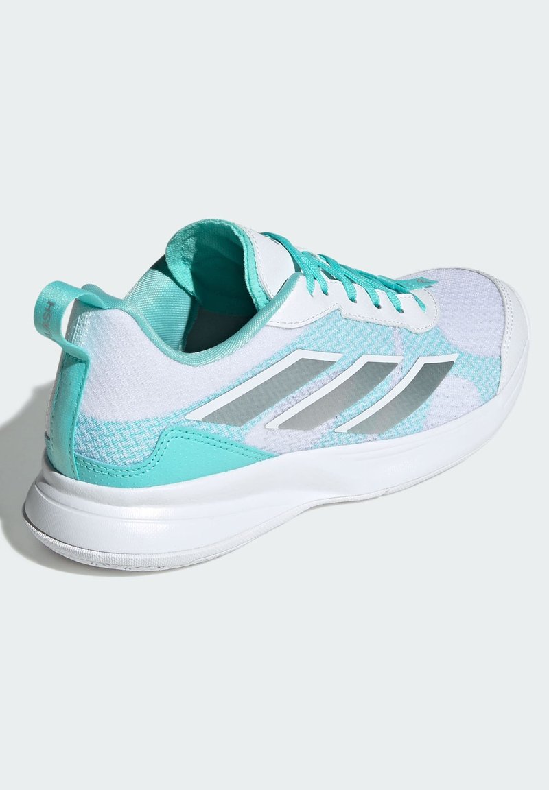adidas gazelle silver green womens adidas Women's Avaflash Tennis Shoes, White/Silver Metallic/Aqua, Size 6 main image 0