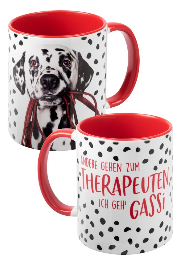 HUNDE TASSE - DALMATINER - GEHEN ZUM THERAPEUTEN ICH GEH GASSI AUS - Sonstige Accessoires - rot
