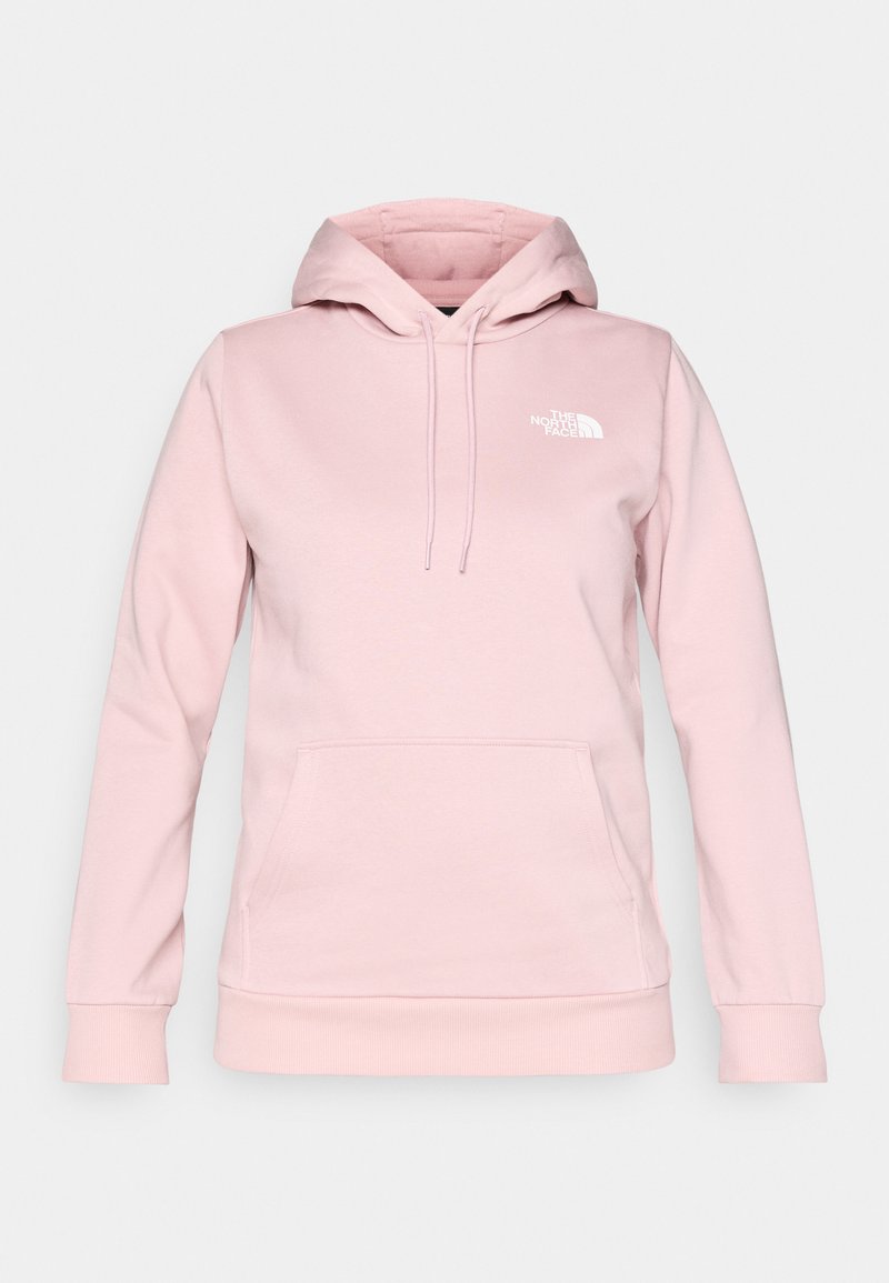 Lyserød hættetrøje med frontlomme, justerbar snøre i hætten og hvidt logo. Fremstillet af blødt stof med ribbestrikkede manchetter og kant.