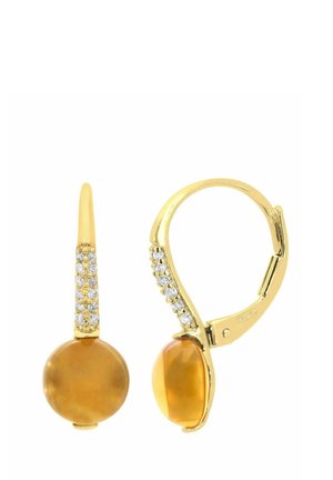 KARAT AND ROUND CITRINE DROP - Korvakorut - yellow gold-coloured