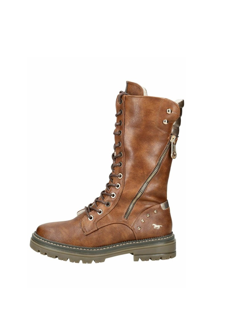 Bottines Mustang à Lacets Grises - Doublure Carreaux, Semelle Caoutchouc