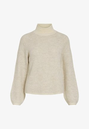 VILA VILORY HIGH NECK - Strikkegenser - eggnog