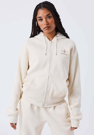 SLOWLY - Sweat zippé - crème camel   beige