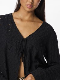 Pieces PCRANESSA TIE CARDIGAN - Casaco de malha - black