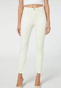 Calzedonia SOFT TOUCH, HIGH WAIST, SKINNY PUSH UP  - Vaqueros pitillo - weiß beige