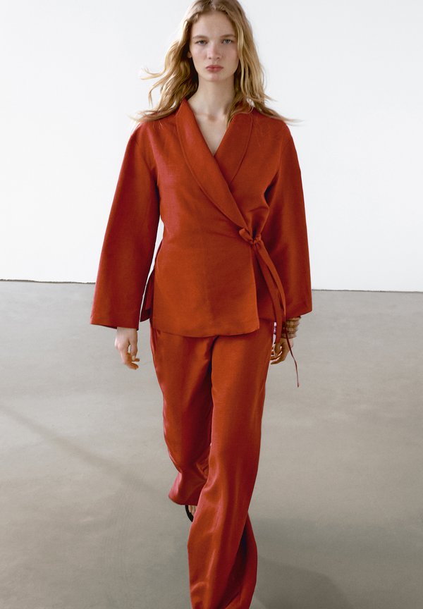 LINEN - Trousers - ORANGE4