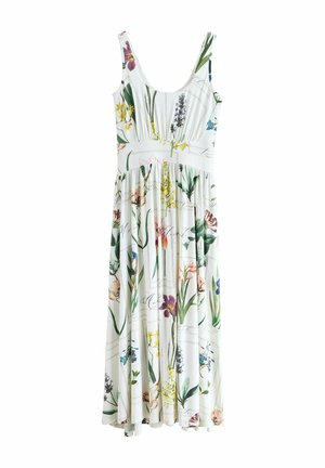 MIDI DRESS  . - Trikotāžas kleita - white floral print