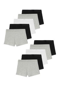 Set med stretchiga boxerkalsonger i bomull i grått, svart och vitt. Har elastiska midjeband, slät textur och figurnära design.