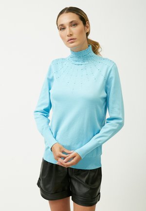 RHINESTONES COLLAR - Maglione - sky