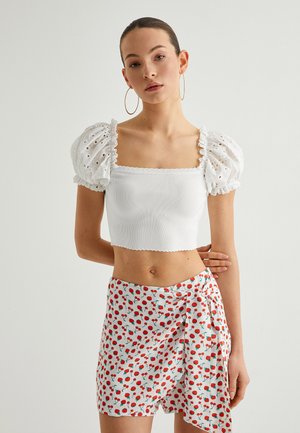PUFF SLEEVE - T-Shirt print - white