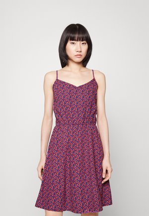 JDY STRAP SHORT DRESS  - Φόρεμα ημέρας - black aop ditsy flower blue/red