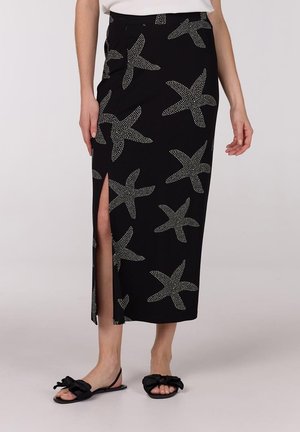 FENJA - A-lijn rok - black off white