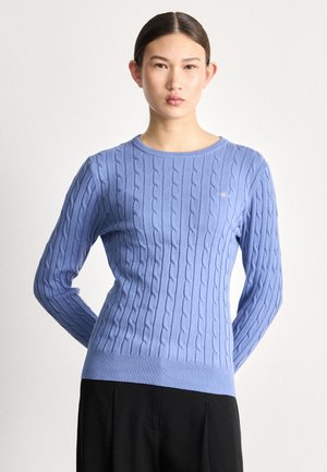 CABLE C NECK - Stickad tröja - greyish blue