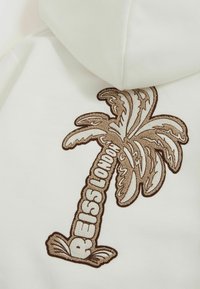 Reiss REISS MANILLA COTTON-BLEND PALM-EMBROIDERED HOODIE - Luvtröja - off white