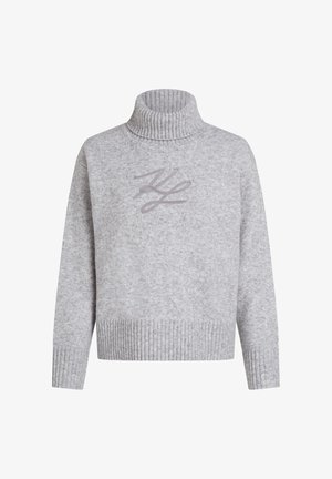 KARL LAGERFELD, SOUTACHE TURTLENECK SWEATER - Maglione - light grey melange